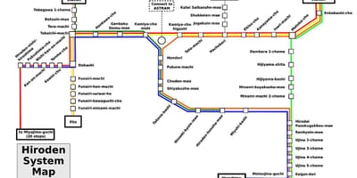 Mapa Hiroszimy pociąg